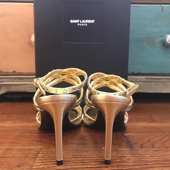 Saint Laurent Crystal Studded Sandal NEW - Picture 7 of 8